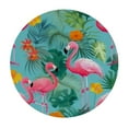 thumbnail image 2 of JEUXUS  Pink Flamingo Round Tablecloth Circular Table Cover in Washable Polyester Great for Buffet Table Parties Holiday Dinner, 2 of 7