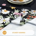 thumbnail image 6 of Spring Summer Tablecloth Rectangular 60" x 84", Waterproof Stainproof Spillproof Table Cloths Wrinkle Resistant, Washable Polyester Wildflower Table Cloth Cover for Dining/Picnic, Black, 6 of 6