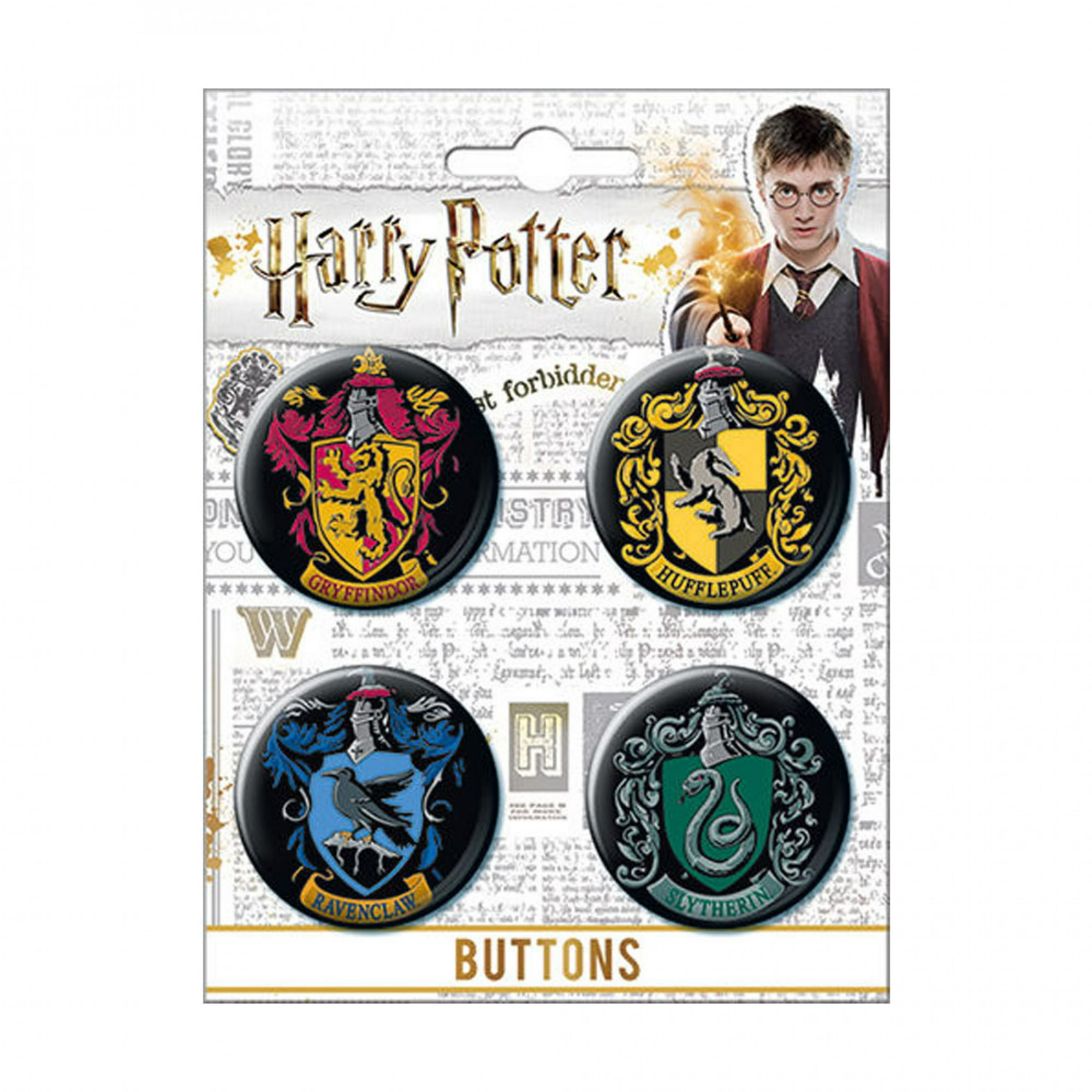 Harry Potter Hogwarts Houses 4-Pack Button Set | Walmart Canada
