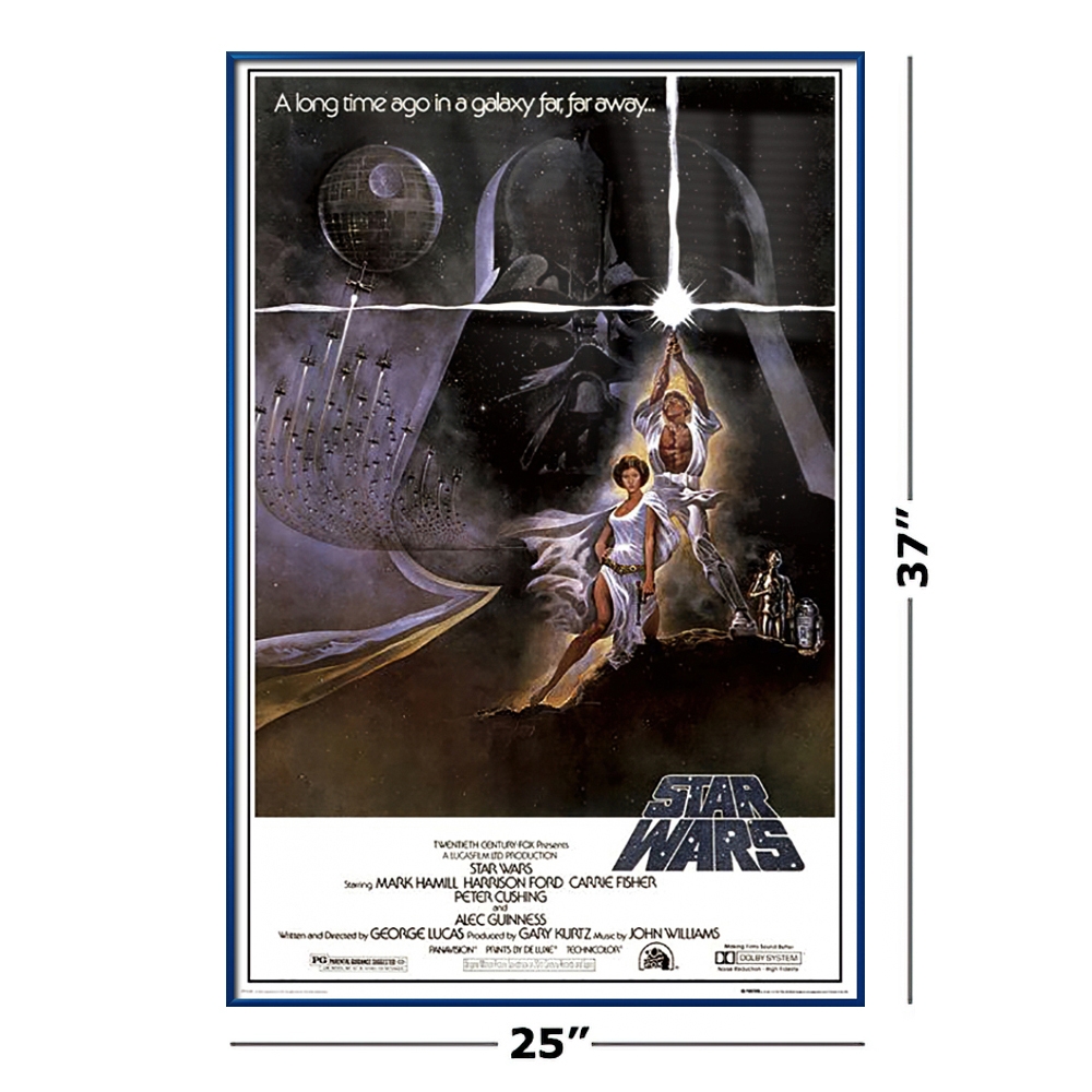 Star Wars: Episode IV A New Hope Framed Movie Poster (Regular Style A)  (Metallic Blue Plastic Frame)