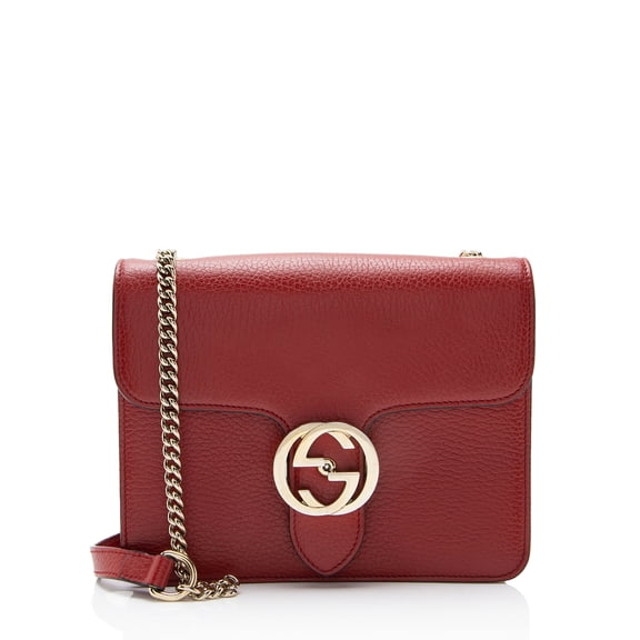 Pre-Owned Gucci Grained Calfskin Interlocking G Small Shoulder Bag