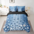 thumbnail image 2 of Homewish Gradient Christmas Snowflake Bedding Comforter Set 7pcs for Female Men Adults,Happy Xmas Queen Bedding Sets Super Cozy,Blue Purple Ombre Queen Sheet Sets,Lightweight Room Decor,Reversible, 2 of 8