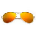 thumbnail image 2 of "Lukia" Classic Aviator Design Flash Mirror Flat Lenses with UV Protection, 2 of 2