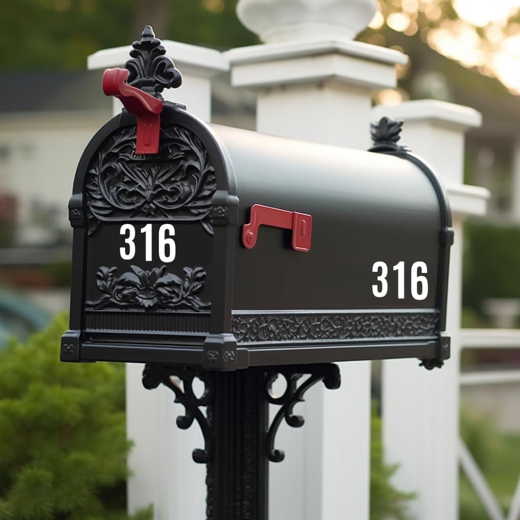 24 Sheets 384 Pcs Vinyl Letter Stickers,3 inch Self-Adhesive Alphabet Numbers Stickers Waterproof Mailbox Numbers Sticker letters for Mailboxes, Window, Door,Signs,Cars,Boats, Business, Address Numbe