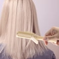 thumbnail image 1 of Cepillo para peinar el cabello, cepillo para desenredar, profesional, portátil extensible para baño, camping, salón, senderismo, oficina Crema, 1 of 8