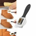 thumbnail image 1 of Cepillo de limpieza de gamuza en forma de S Botas de nieve de cuero nobuk de gamuza de tres lados Limpieza Cepillo de zapatos de alambre de cobre, 15.5 * 4.5 * 2.8 cm, 1 of 2