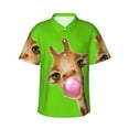thumbnail image 2 of Goofa Funny Giraffe Blowing Bubble Hawaiian Shirt for Men, Unisex Summer Beach Casual Short Sleeve Button Down Shirts,Aloha Tropical Floral print shirt-Medium, 2 of 9