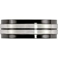 thumbnail image 3 of Stainless Steel Brushed And Polished Black Ip-Plated 8mm Band (Size 12) Made In China sr628-12, 3 of 5