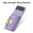 thumbnail image 5 of For Samsung Galaxy Z Flip 3 5G Leather Wallet Card Holder Case with Crossbody Strap Cover, 5 of 5