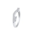 thumbnail image 2 of Round Cut White Cubic Zirconia 10k White Gold Solitaire Enhancer Guard Ring Size - 8.5, 2 of 3