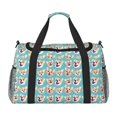 thumbnail image 1 of Balery Cute Corgi Head Bolsa de Gimnasio para Mujeres, Bolsa de Viaje con Bolsillo Húmedo, Bolsa de Fin de Semana para Mujeres, Bolsa de Viaje Resistente al Agua, 1 of 7