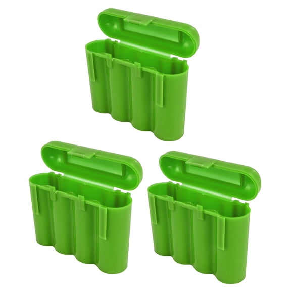 3 Pack AA / AAA / CR123A Green Battery Holder Storage Cases