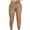 Khaki#, variant on HAPIMO Sales Jogger Leather Pants for Women Elastic Mid Waist Teens Fall Fashion Outfits Womens Pockets Drawstring Trousers Solid Color Casual Comfy Slim Pants Blue XXXL