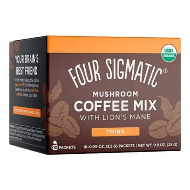 Four Sigmatic Foods Mushroom Instant Coffee, Organic and Fair Trade with Lions Mane, Chaga, & Mushroom Powder, Focus & Immune Support, Paleo, 0.9 Oz - 10 Count (Pack of 1)