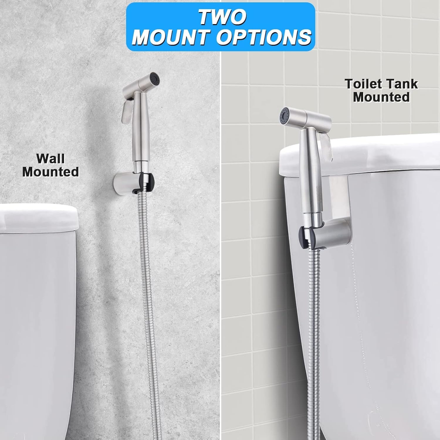 Handheld Bidet Sprayer for Toilet,Stainless Steel Handheld Sprayer Kit,Upgraded Jet Sprayer for Toilet w/Leakproof Hose, High Pressure Bathroom Bidet Sprayer Set Muslim Shower