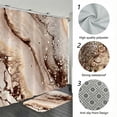 thumbnail image 3 of Inhousolu 4-Piece Shower Curtain Set with Bathroom Rugs, Water-Repellent Shower Curtain, Non-Slip Bath Mat, Toilet Lid Cover, U-Shaped Toilet Rug, 12 Hooks, 72 x 72 Inch,  Sand Marble, 3 of 10