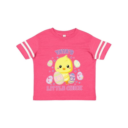 

Inktastic Yaya s Little Chick Cute Easter Chick with Colorful Eggs Gift Toddler Boy or Toddler Girl T-Shirt