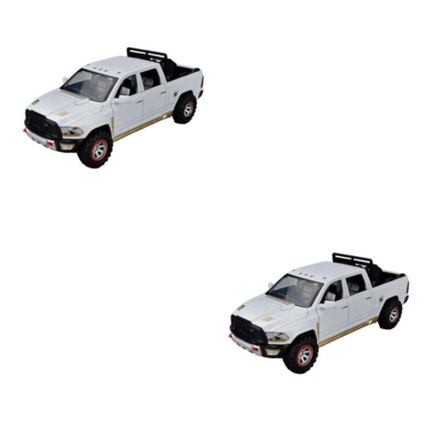 Vogacara 2 paquetes/lote de juguete de modelo de coche seguro y no tóxico-aleación mano de obra Pickup sonido Ram aleación de alta blanco 2Conjunto