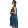 thumbnail image 2 of Riviera Sun Women's Sleeveless Umbrella Dresses - Stylish and Breezy Summer Fashion (Medium Denim With Buttons, Small), 2 of 3
