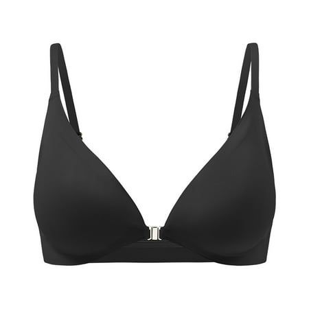 Women s Sexy Triangle Bralette Comfort Full Coverage Bra Front Close Deep V Seamless Wireless Adjustable Bras