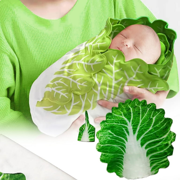 Podplug Simulation Cabbage Flannel Baby Wrap Blanket Baby Sleeping
