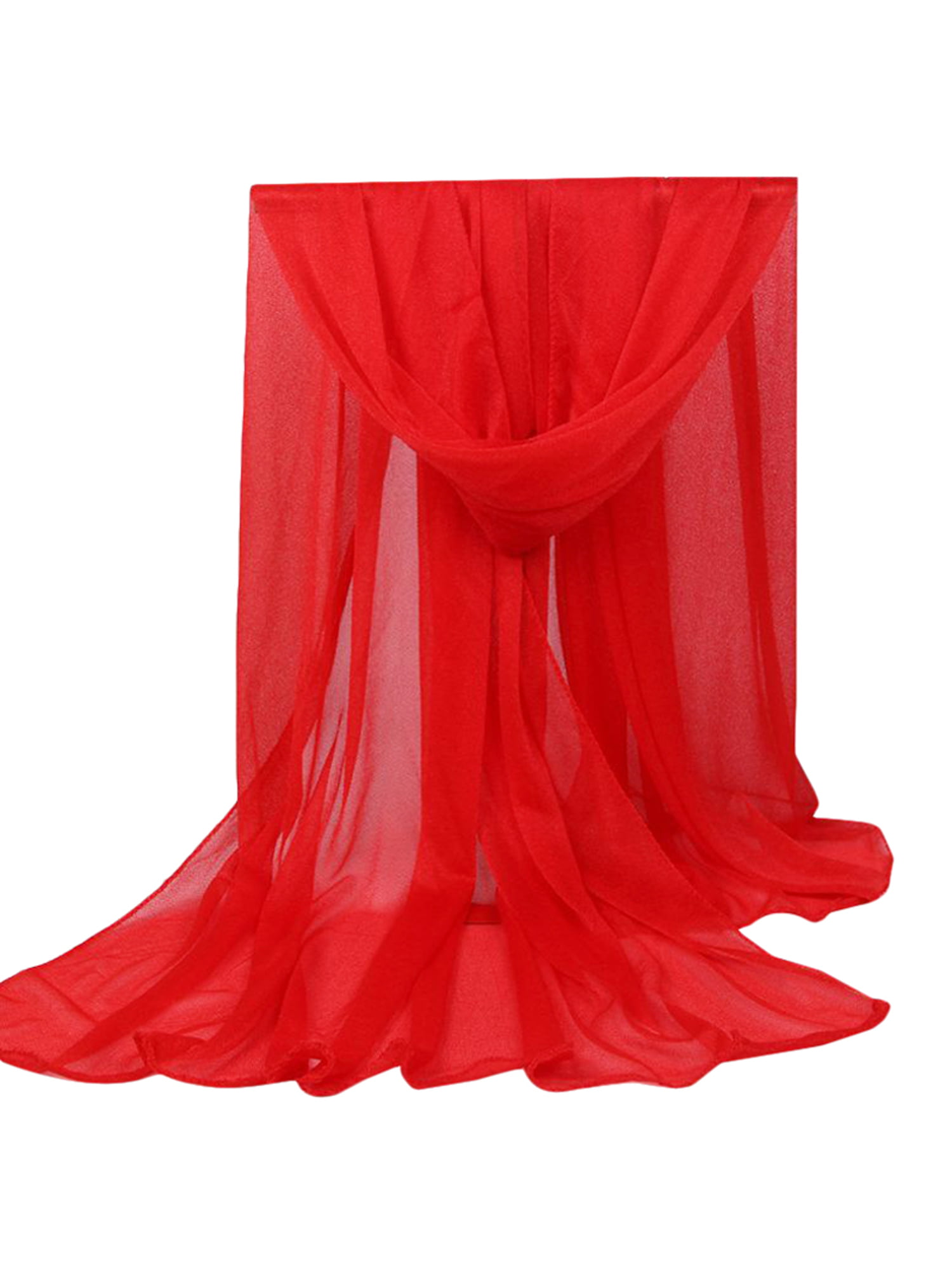 Dark Red Sheer Chiffon Square Neck Scarf 27x27 Neckerchief 1950s Retro Classic Headscarf Gift for Women Girls Ladies Favor 