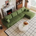 thumbnail image 4 of EHANCIS L-Shaped Cloud Sectional Sofa, Modern Modular Couch with Deep Seat & Plush Corduroy, No Assembly Required,Green, 4 of 6