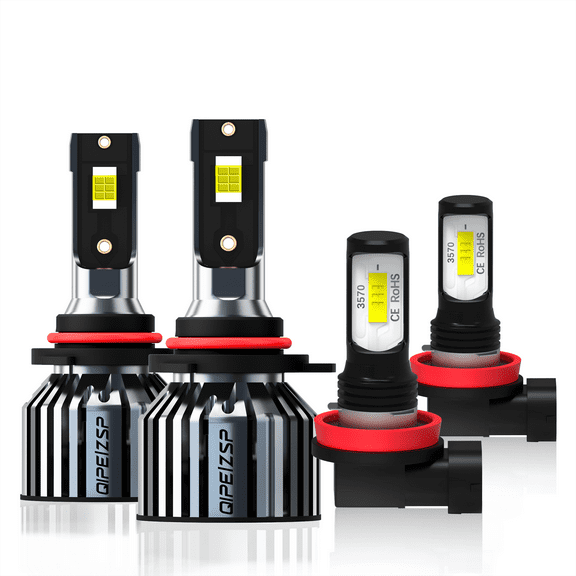 QIPEIZSP for Dodge Dart (2013-2015) Led Headlights 9012 Model & Fog Lights h11 Bulbs 4 Pack