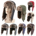 thumbnail image 2 of Couple Hat Solid Color Plush Lining Autumn Winter Waterproof Warm Cap for Skiing, 2 of 10