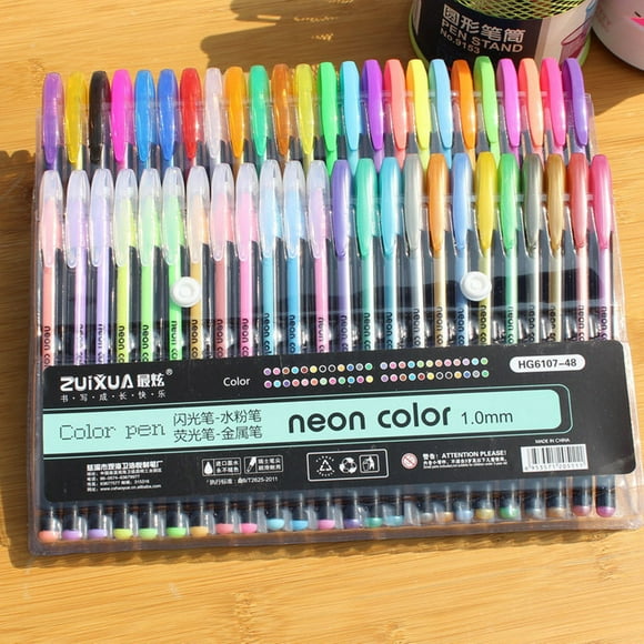 Boovnll Pens, Zuixua 48 Colors Gel Pens Set Color Glitter Pens Kids Drawing, School Supplies, Gel Pens, Pen