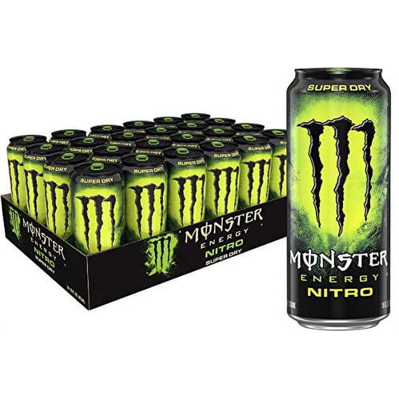 Monster Energy Nitro Super Dry Maximum Strength Drink 16, 384 Fl Oz, (Pack of 24)