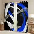 thumbnail image 2 of Erosebridal Blue Circle Curtains Pack of 2 (52Wx63L),Geometric Stripes Curtains for Living Room,Round Lines Blackout Curtains Set of 2 (52Wx63L),Abstract Bedroom Decorative, 2 of 6