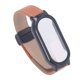 thumbnail image 5 of Correa de reloj 3 en 1, hebilla magnética plegable, correa de repuesto ajustable para reloj, correa de muñeca de cuero PU para Mi Band 8, color café, 5 of 10