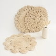 thumbnail image 5 of Round Woven Rattan Straw Flower Shaped Charger Plate Table Mat Placemats for Wedding Party 38cm 1, 5 of 5