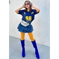 thumbnail image 2 of PRESTO Blue Stretchable Satin Long Boot, 2 of 5