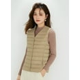 thumbnail image 2 of Wenseny Women’s Quilted Down Puffer Vest Warm Button Outerwear Padded Coat Khaki M, 2 of 5
