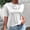 White, variant on Women's Metallic Shiny Tops Round Neck Short Sleeve Party Disco Tee Shirt Top Loose Summer Casual Womens Tops Tshirts