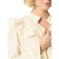 thumbnail image 5 of Jessica Simpson Women's and Women's Plus Arista Ruffle Long Sleeve Shirt, Sizes XS-5X, 5 of 6