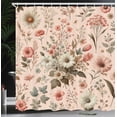 thumbnail image 3 of Ambesonne Floral Shower Curtain, Spring Farmhouse Feel Floral, 69"Wx70"L, Blush Olive Green, 3 of 4
