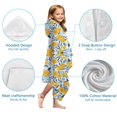 thumbnail image 7 of Yellow Lemon Fruit Leaves Blue Pattern Hooded Bath Towel，60"x35" for Ages 3 To 12 Kids, Quick Dry Lightweight Soft Microfiber Hood Beach Towel Cover Up for Kids, 7 of 7