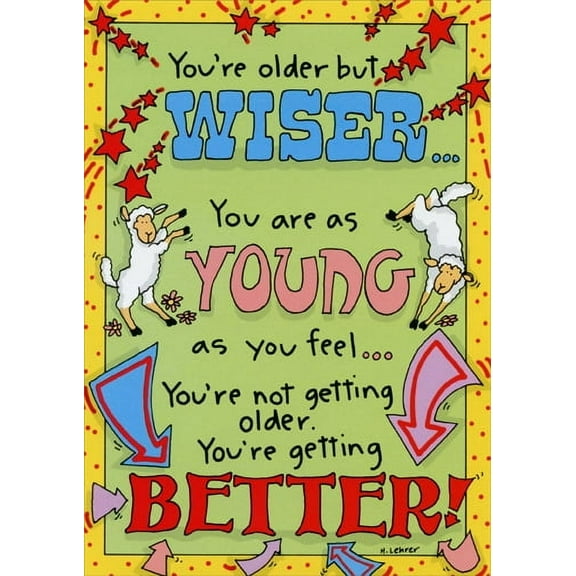 Oatmeal Studios Older But Wiser Funny / Humorous Birthday Card