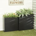 thumbnail image 3 of DecMode 28", 24"H Black Metal Planter (2 Count), 3 of 14