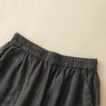 thumbnail image 4 of XuJwPNcy Cotton Linen Shorts for Women Summer Solid Elastic Waist Short Pants with Pockets Vacation Beach Shorts, 4 of 4