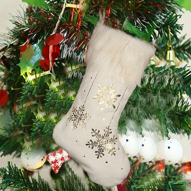 Medias navideñas grandes para decorar chimeneas y árboles | Medias navideñas familiares personalizadas de 48 x 28 cm con puño de terciopelo | Bolsa de regalo navideña para niños y adultos
