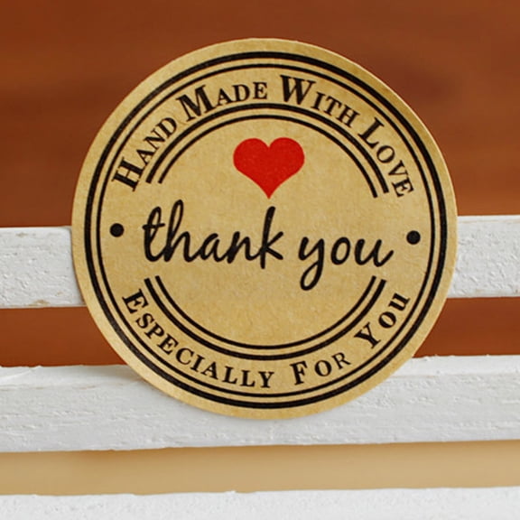 HONITANO Paper Thank You Sticker 500Pack Round Shape for present Wrapping and Balloon Decoration