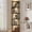 Black, variant on Vividwood 6-Tier Corner Shelf with LED Lights & Mirrored Panels, Modern Corner Bookshelf with Remote Control