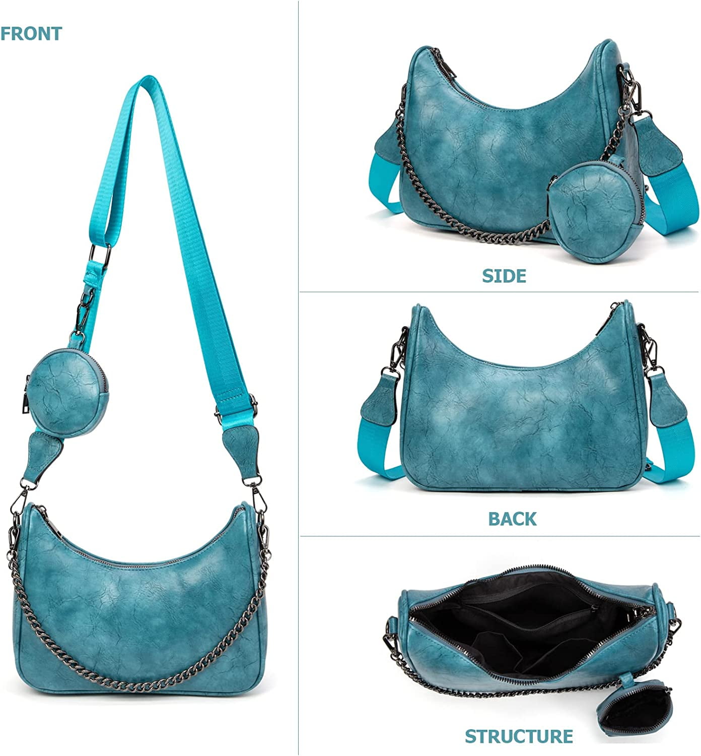 Small Crossbody Hobo Handbags for Women, Multipurpose Soft