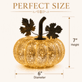 thumbnail image 6 of Kanstar Mercury Glass Pumpkin Light with Timer, Autumn Fall Halloween Thanksgiving Thanksgiving Decor, 6 of 9