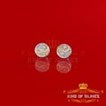 thumbnail image 5 of King of Bling's Silver White 0.20ct Hip Hop Men's & Women's Diamond Yin And Yung Round Earring, 5 of 12