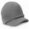 thumbnail image 5 of Men's Winter Beanie Hat with Brim Warm Double Knit Cuff Beanie Cap for Outdoor, Light Gray, 5 of 5